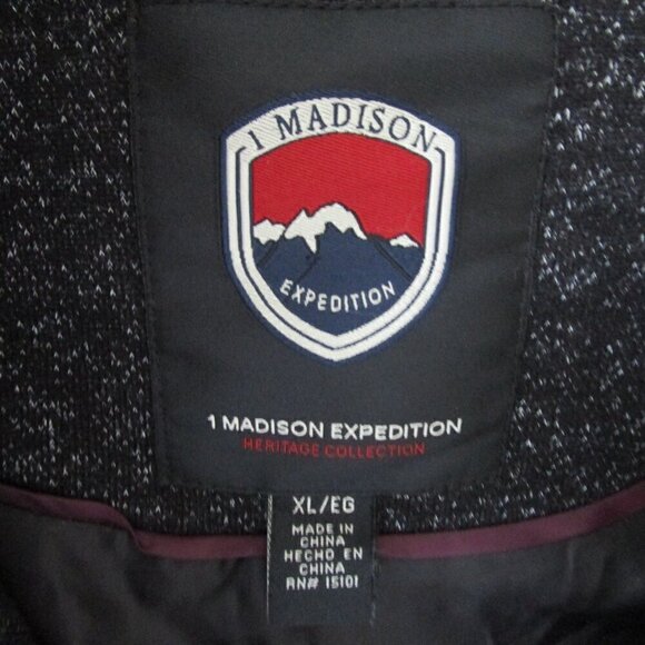 I Madison Expedition women's size XL, grey tweed hooded coat, lined, front zip - Picture 3 of 15